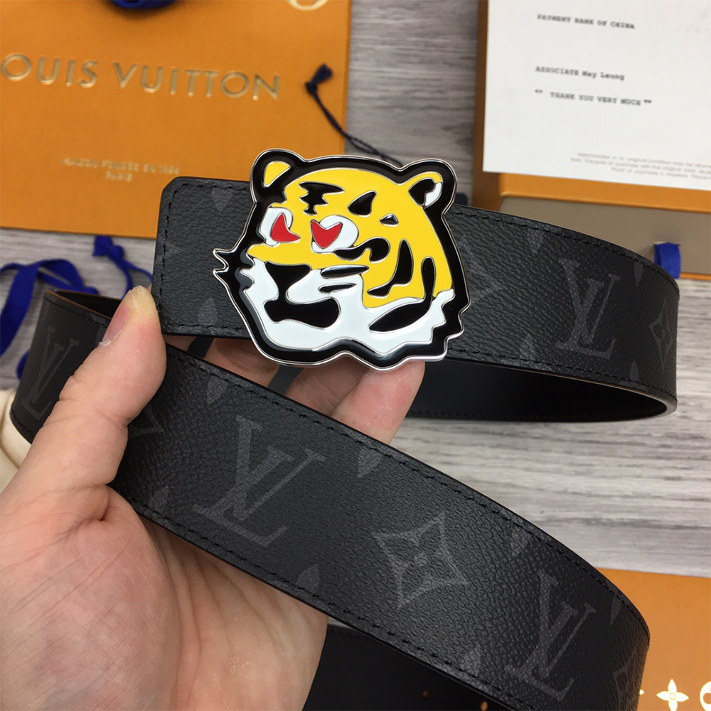 Louis Vuitton Tiger 40MM Belt Black - FashionPlug