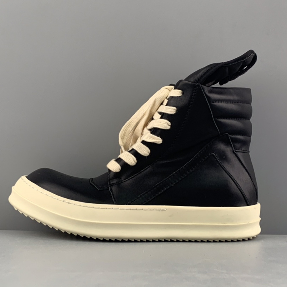 Rick Owens Geobasket High-Top Sneakers Black - FashionPlug