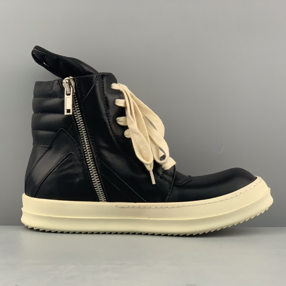 Rick Owens Geobasket High-Top Sneakers Black - FashionPlug