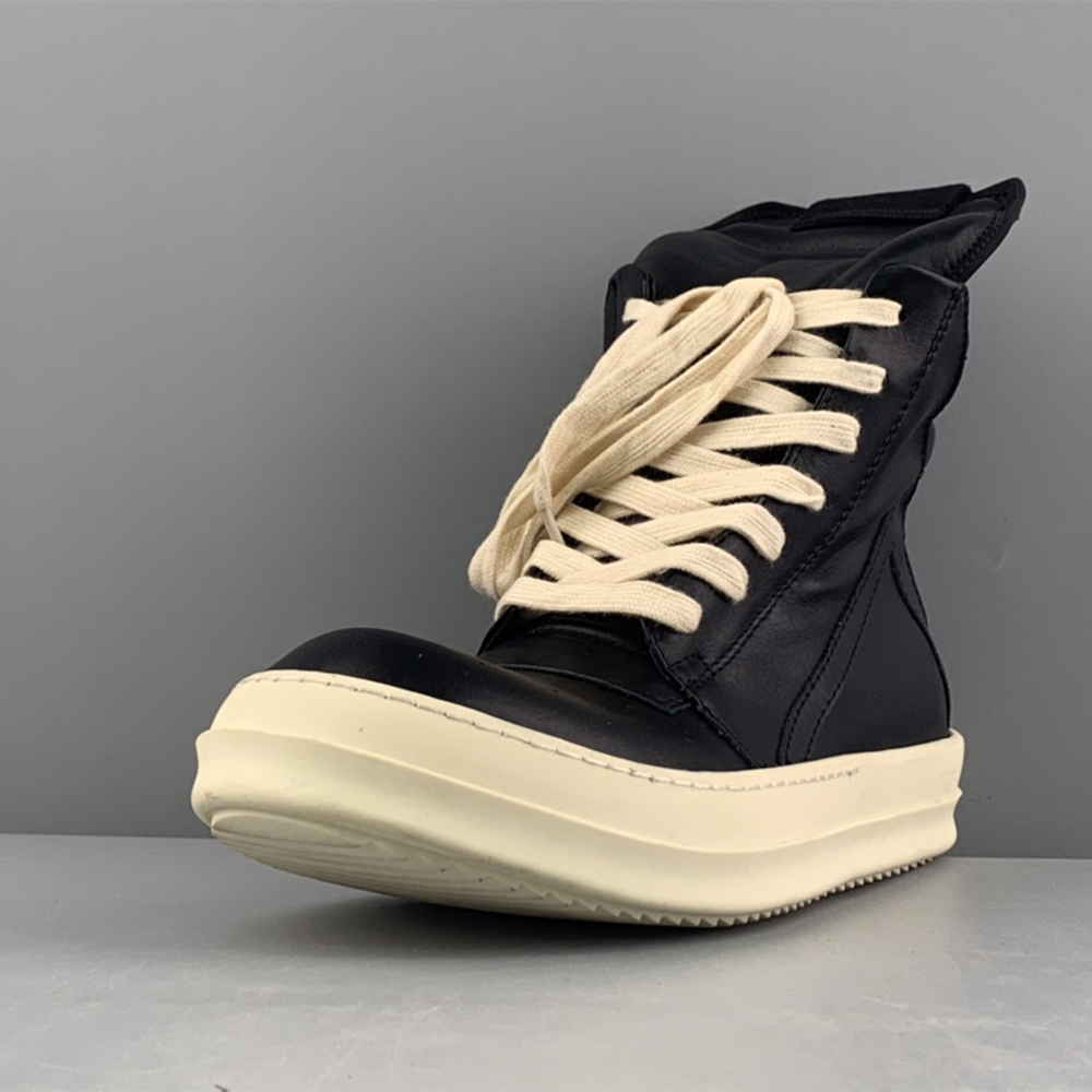 Rick Owens Geobasket High-Top Sneakers Black - FashionPlug
