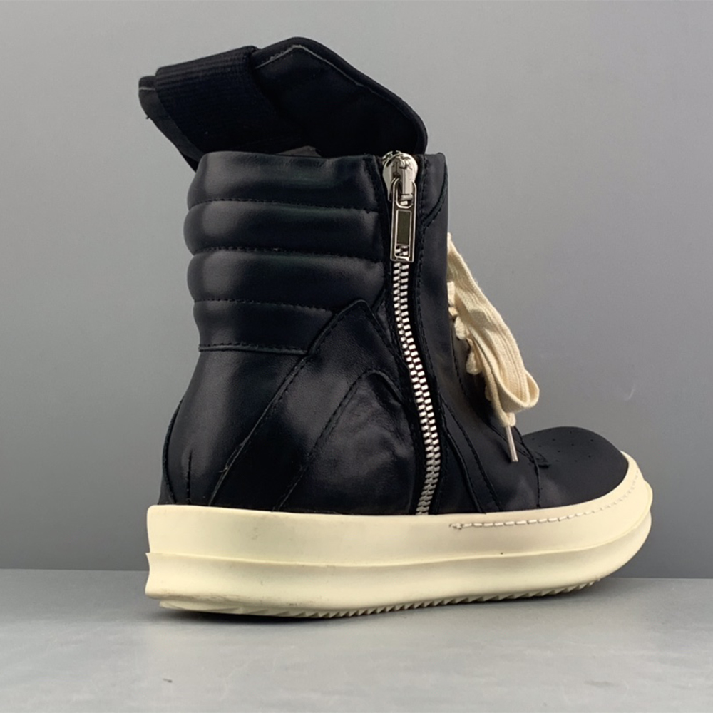 Rick Owens Geobasket High-Top Sneakers Black - FashionPlug