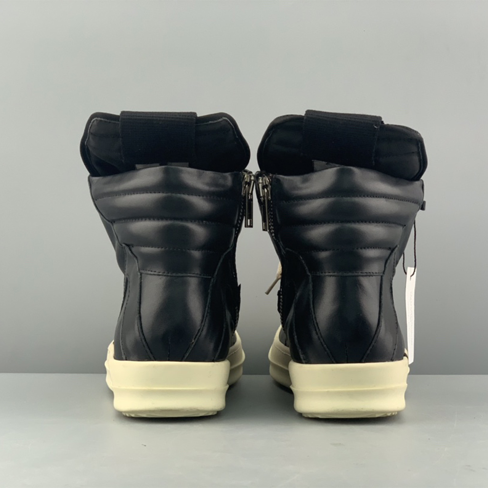 Rick Owens Geobasket High-Top Sneakers Black - FashionPlug