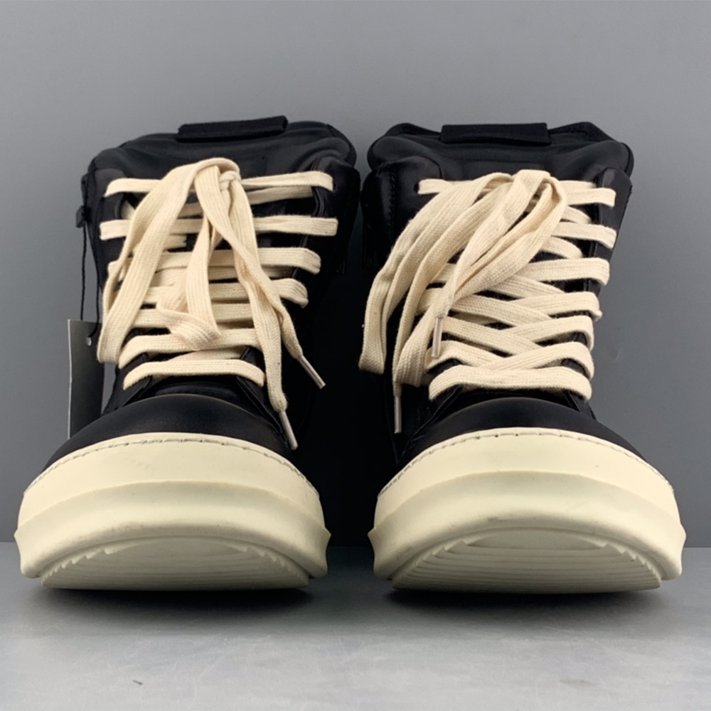 Rick Owens Geobasket High-Top Sneakers Black - FashionPlug