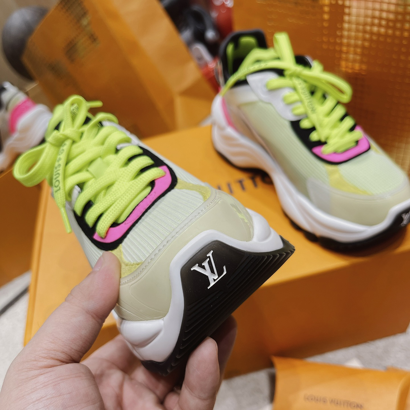 Louis Vuitton Run 55 Sneaker In Green - FashionPlug