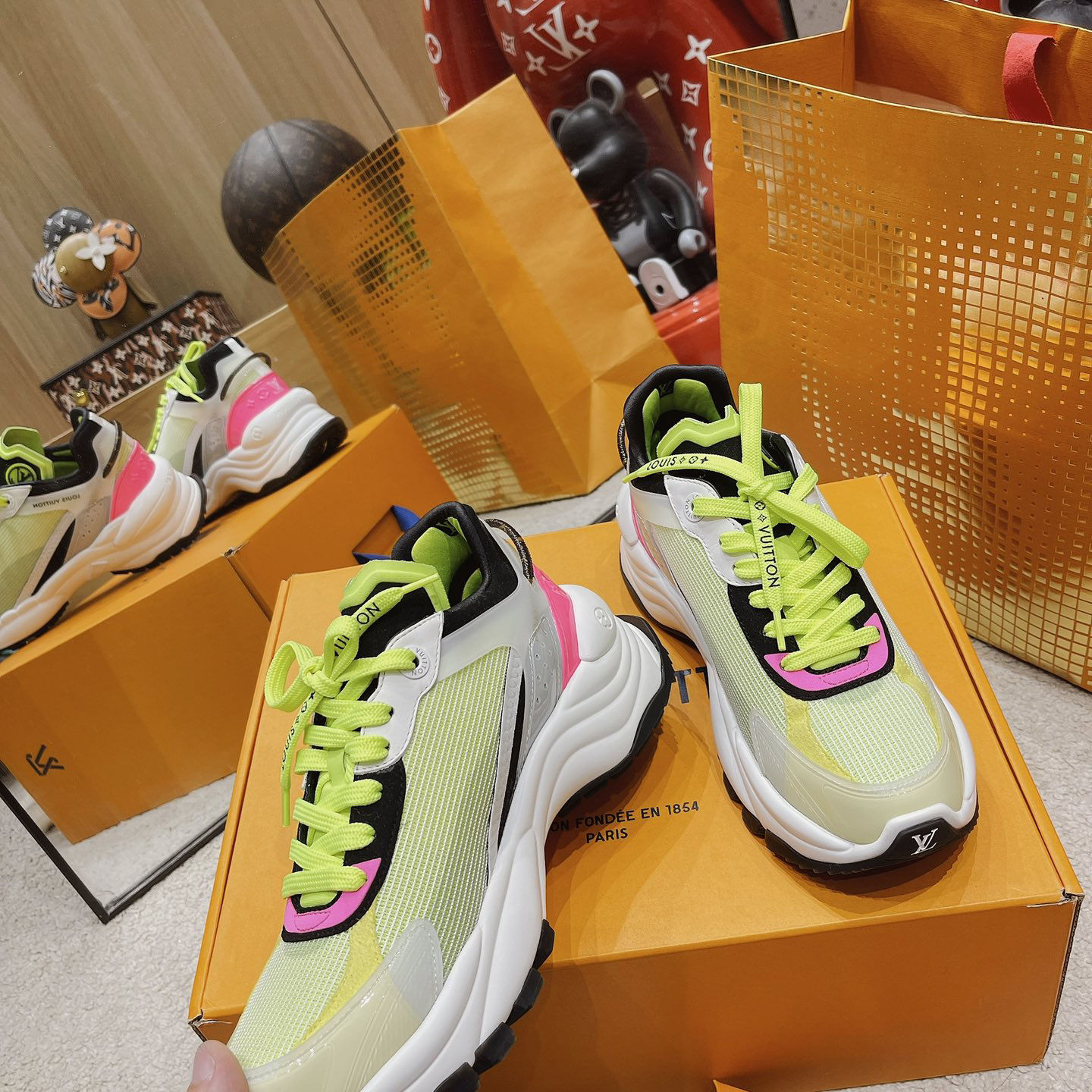 Louis Vuitton Run 55 Sneaker In Green - FashionPlug