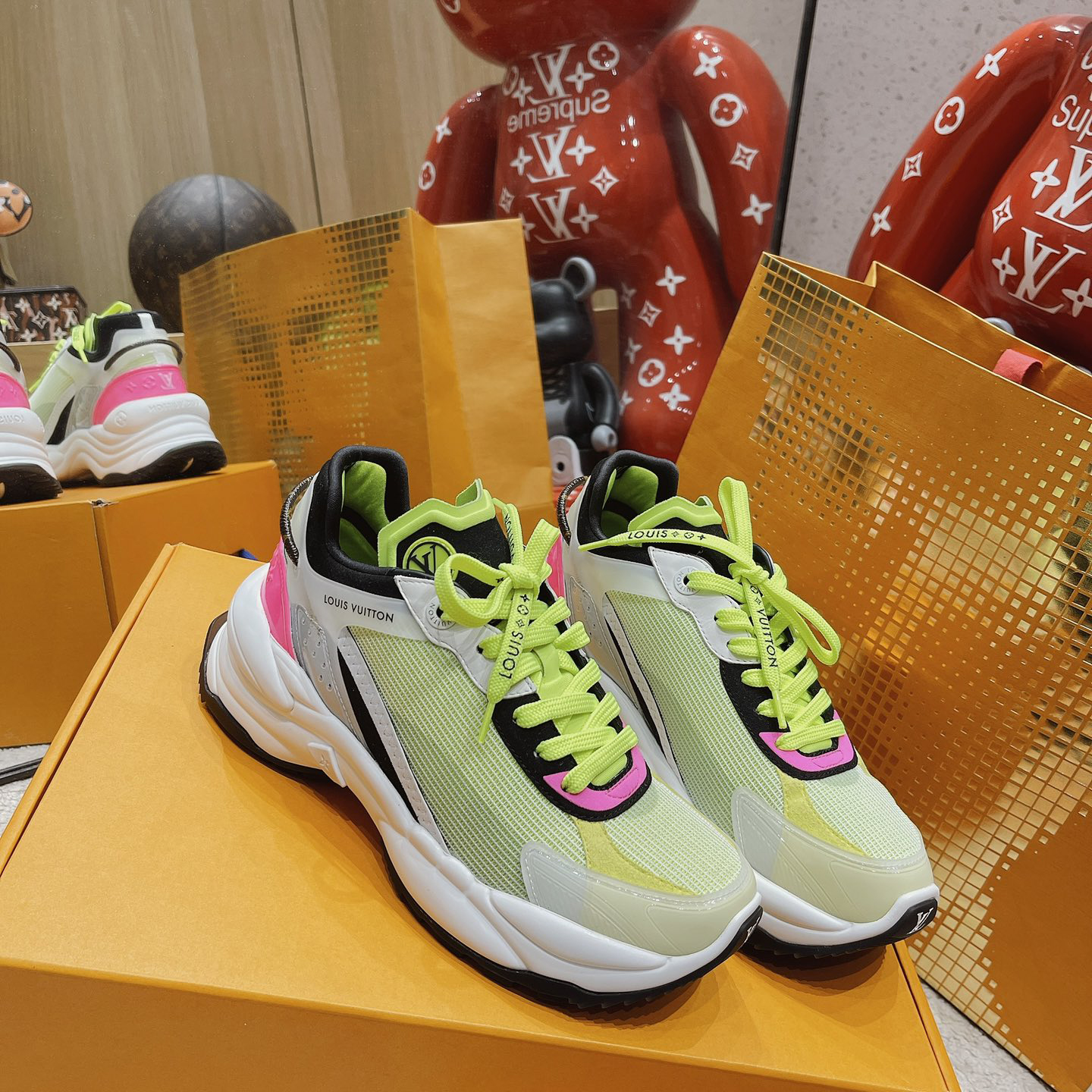 Louis Vuitton Run 55 Sneaker In Green - FashionPlug