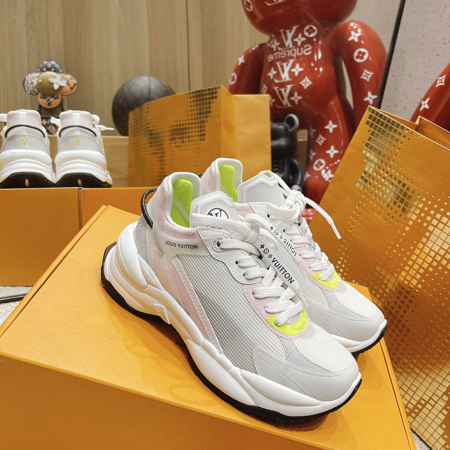 Louis Vuitton Run 55 Sneaker In Grey - FashionPlug