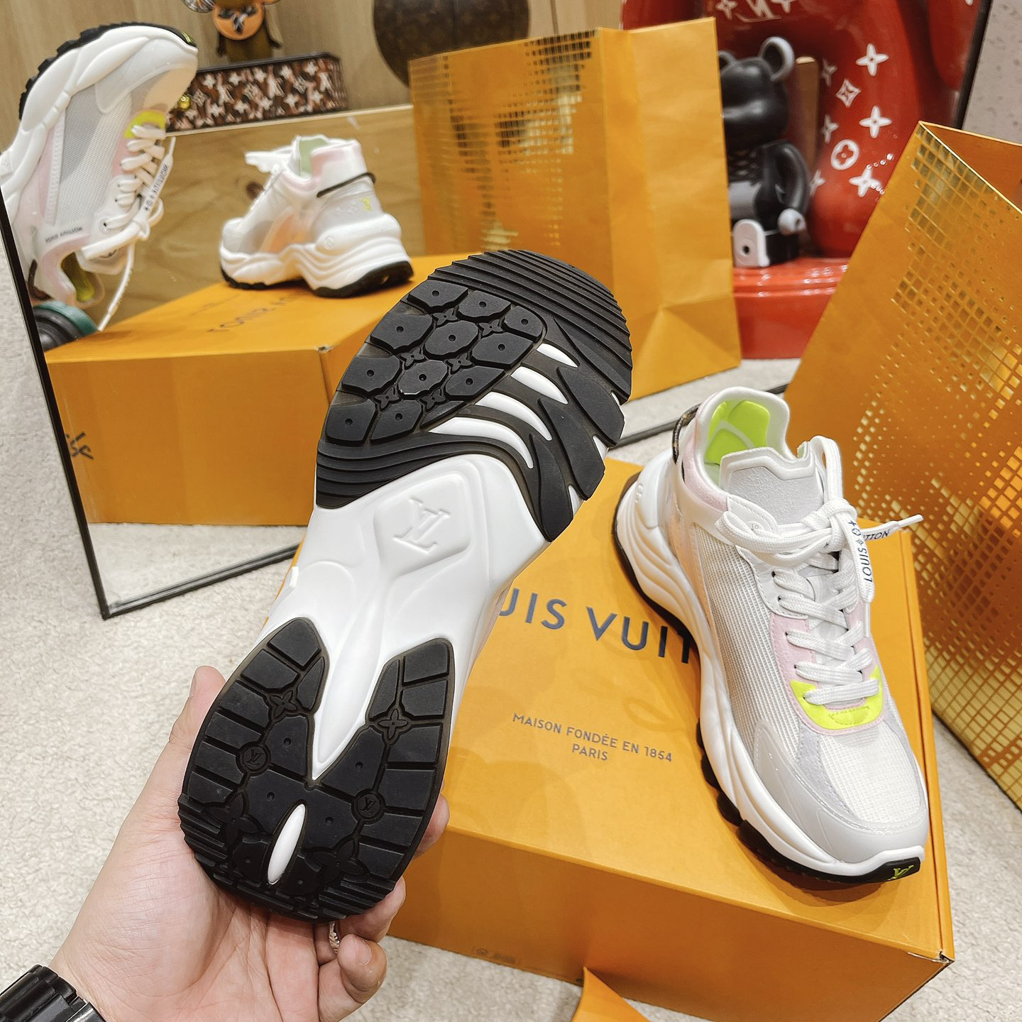 Louis Vuitton Run 55 Sneaker In Grey - FashionPlug