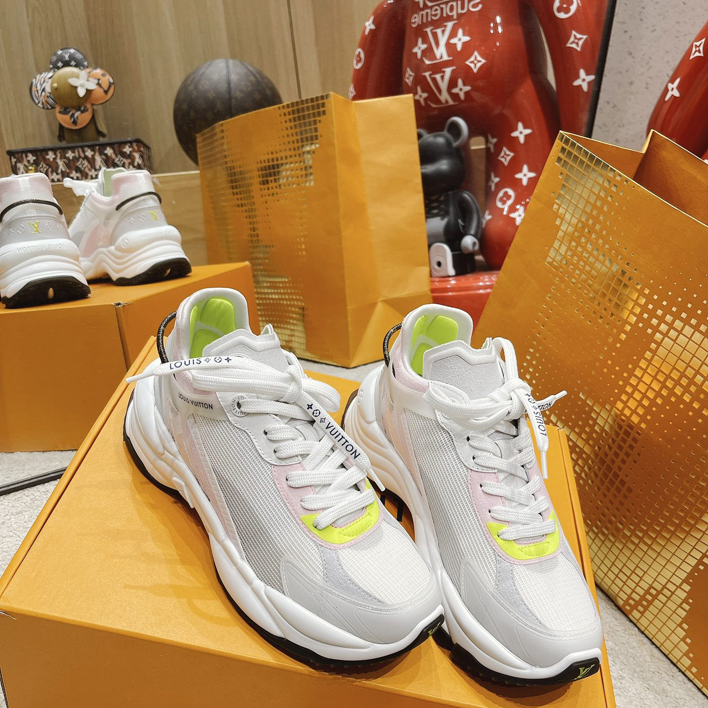 Louis Vuitton Run 55 Sneaker In Grey - FashionPlug