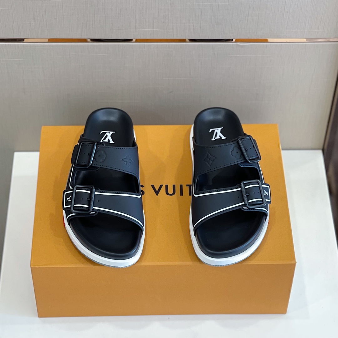Louis Vuitton Trainer Mule In Black & Grey - FashionPlug