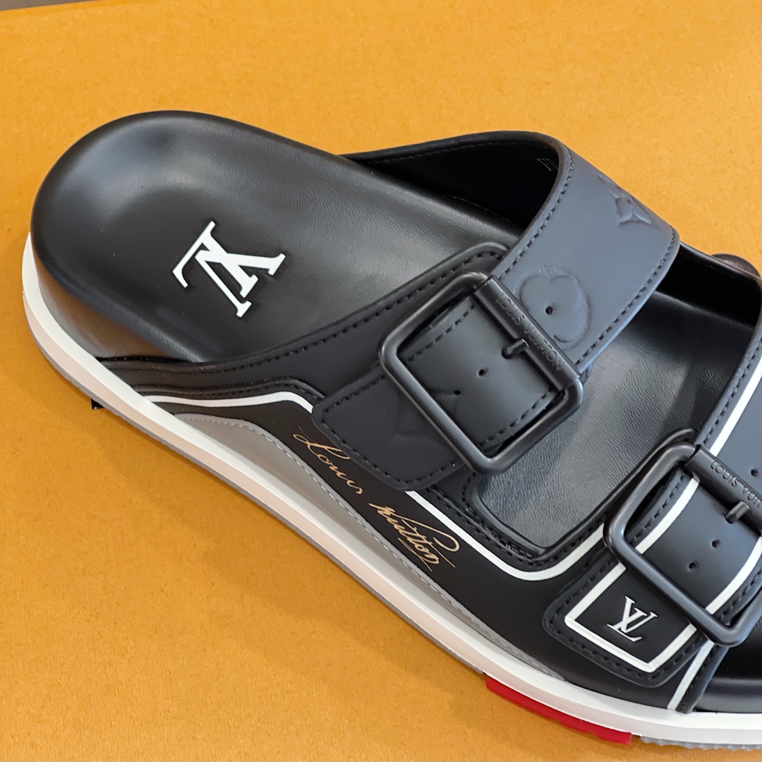 Louis Vuitton Trainer Mule In Black & Grey - FashionPlug