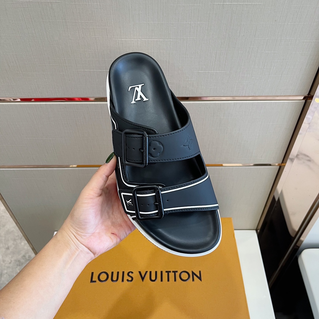 Louis Vuitton Trainer Mule In Black & Grey - FashionPlug