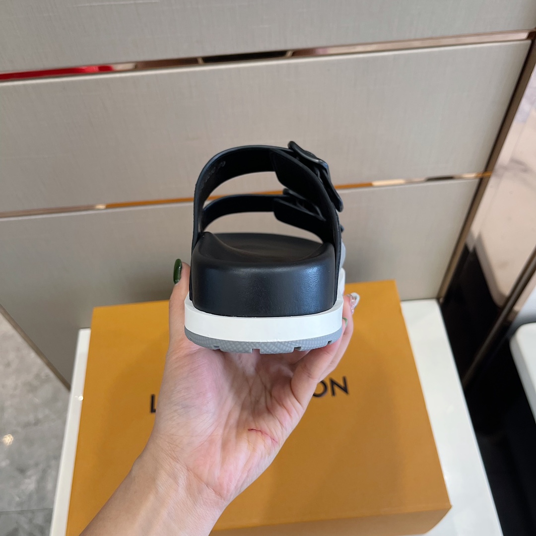 Louis Vuitton Trainer Mule In Black & Grey - FashionPlug