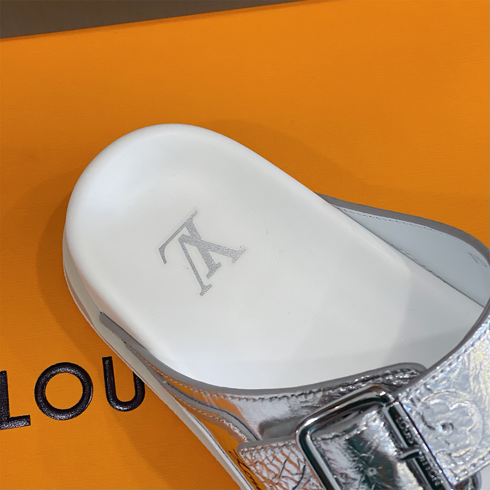 Louis Vuitton Trainer Mule In Silver - FashionPlug