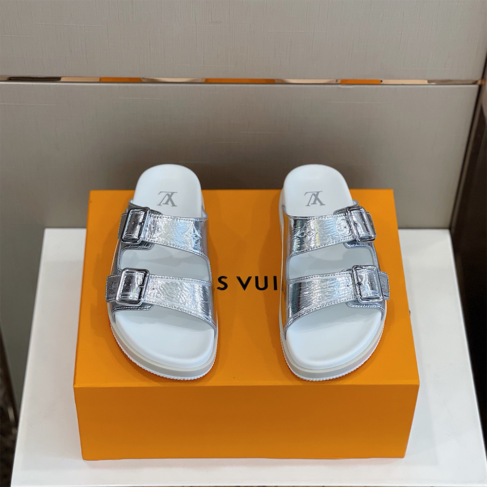 Louis Vuitton Trainer Mule In Silver - FashionPlug