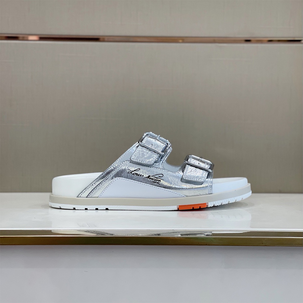 Louis Vuitton Trainer Mule In Silver - FashionPlug