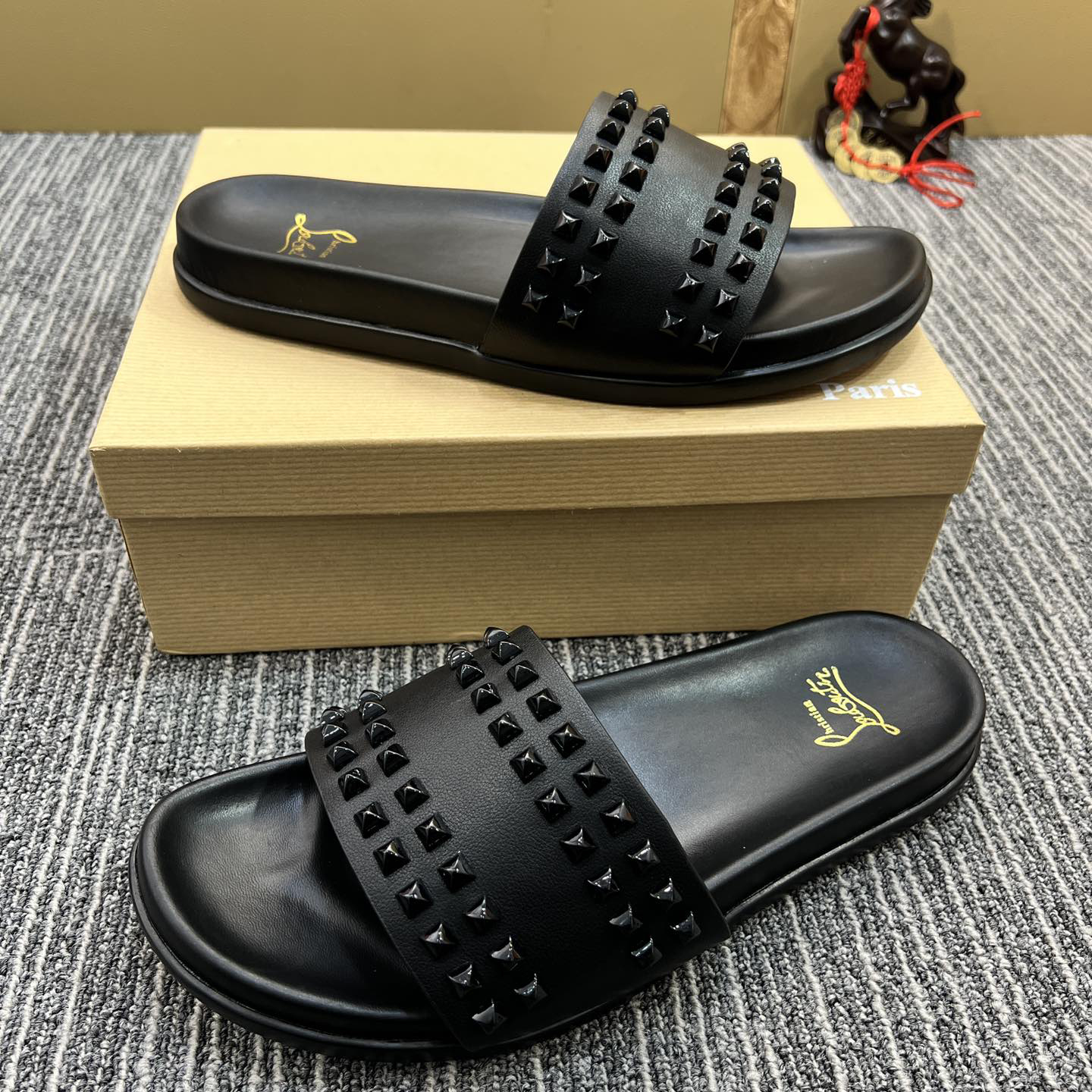 Christian Louboutin  Men Slippers Flats - FashionPlug