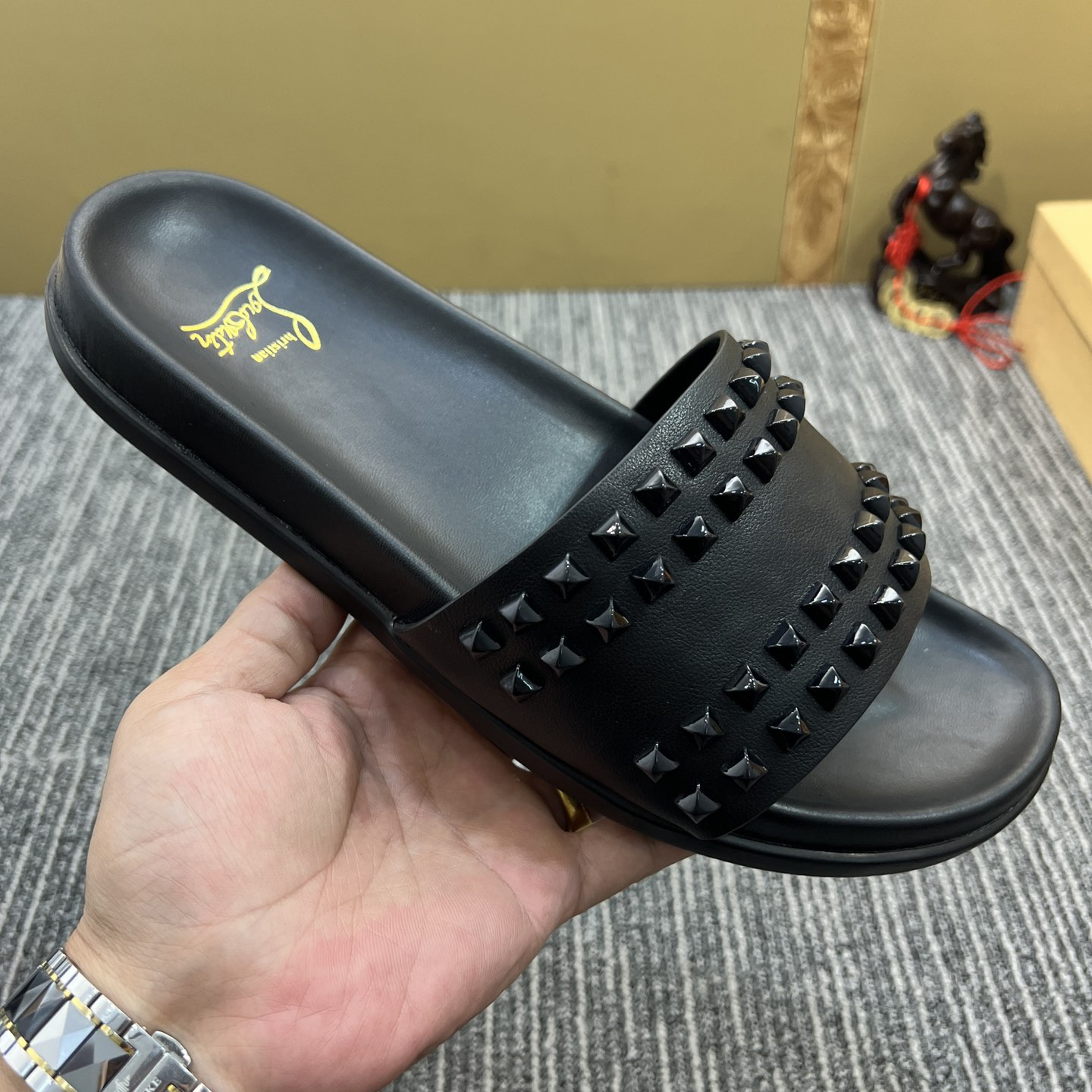 Christian Louboutin  Men Slippers Flats - FashionPlug