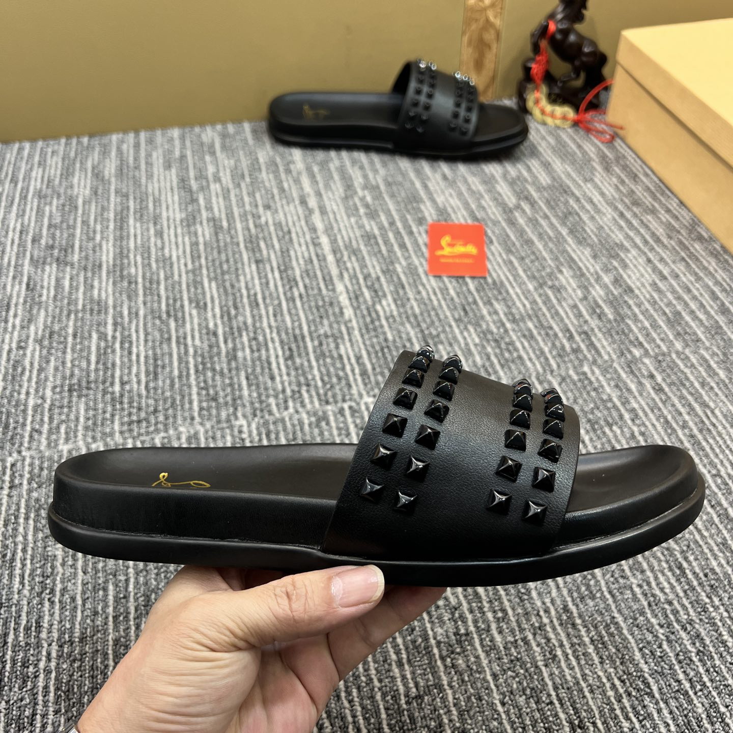 Christian Louboutin  Men Slippers Flats - FashionPlug