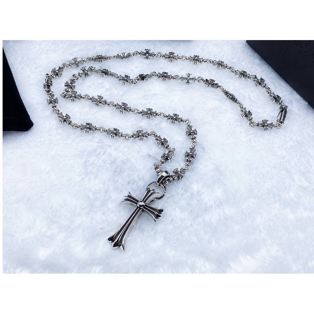 Chrome Heart Cross Necklace - FashionPlug