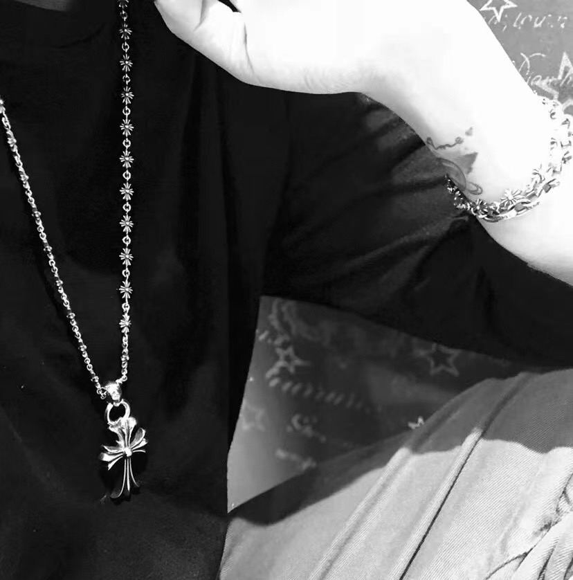 Chrome Heart Cross Necklace - FashionPlug