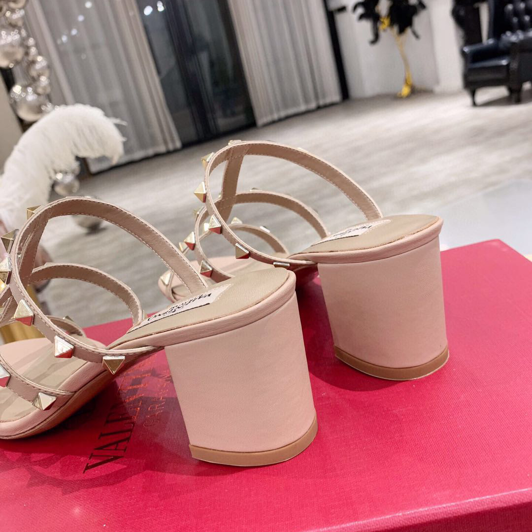 Saint Laurent Rockstud Caged 60mm Slide Sandals - FashionPlug