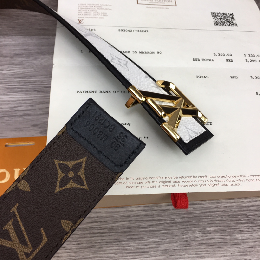 Louis Vuitton Shape 40MM Reversible Belt - FashionPlug