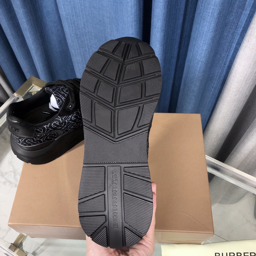 Burberry Check Cotton Canvas And Leather Sneakers - FashionPlug
