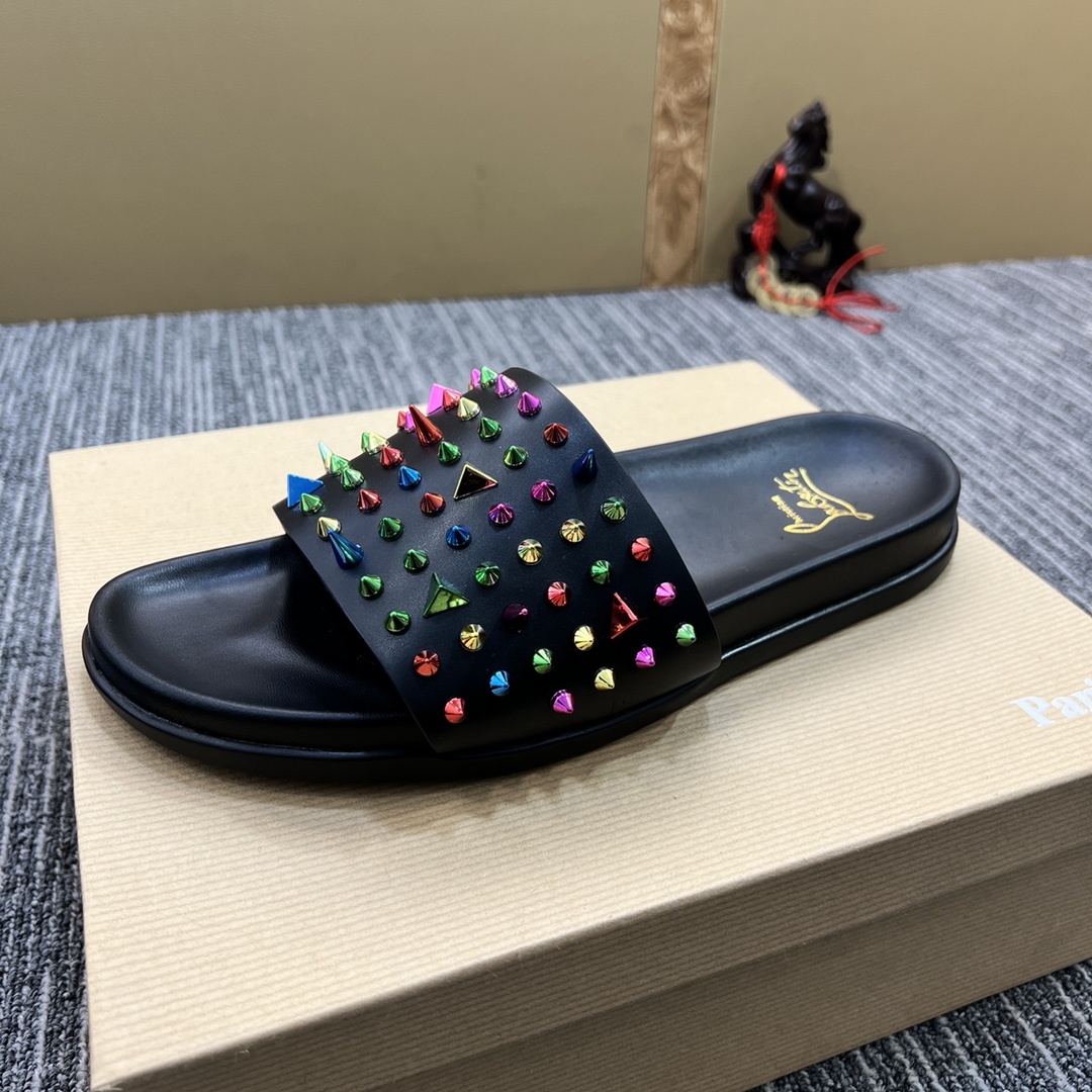 Christian Louboutin  Men Slippers Flats - FashionPlug