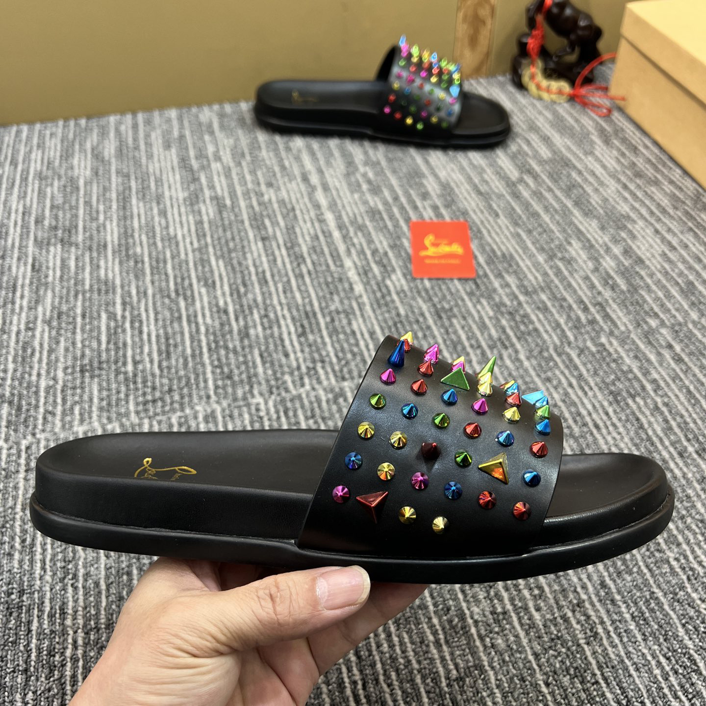 Christian Louboutin  Men Slippers Flats - FashionPlug