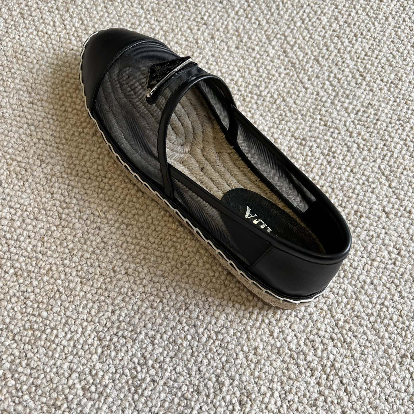 Prada  Logo  Woman Black Loafers - FashionPlug