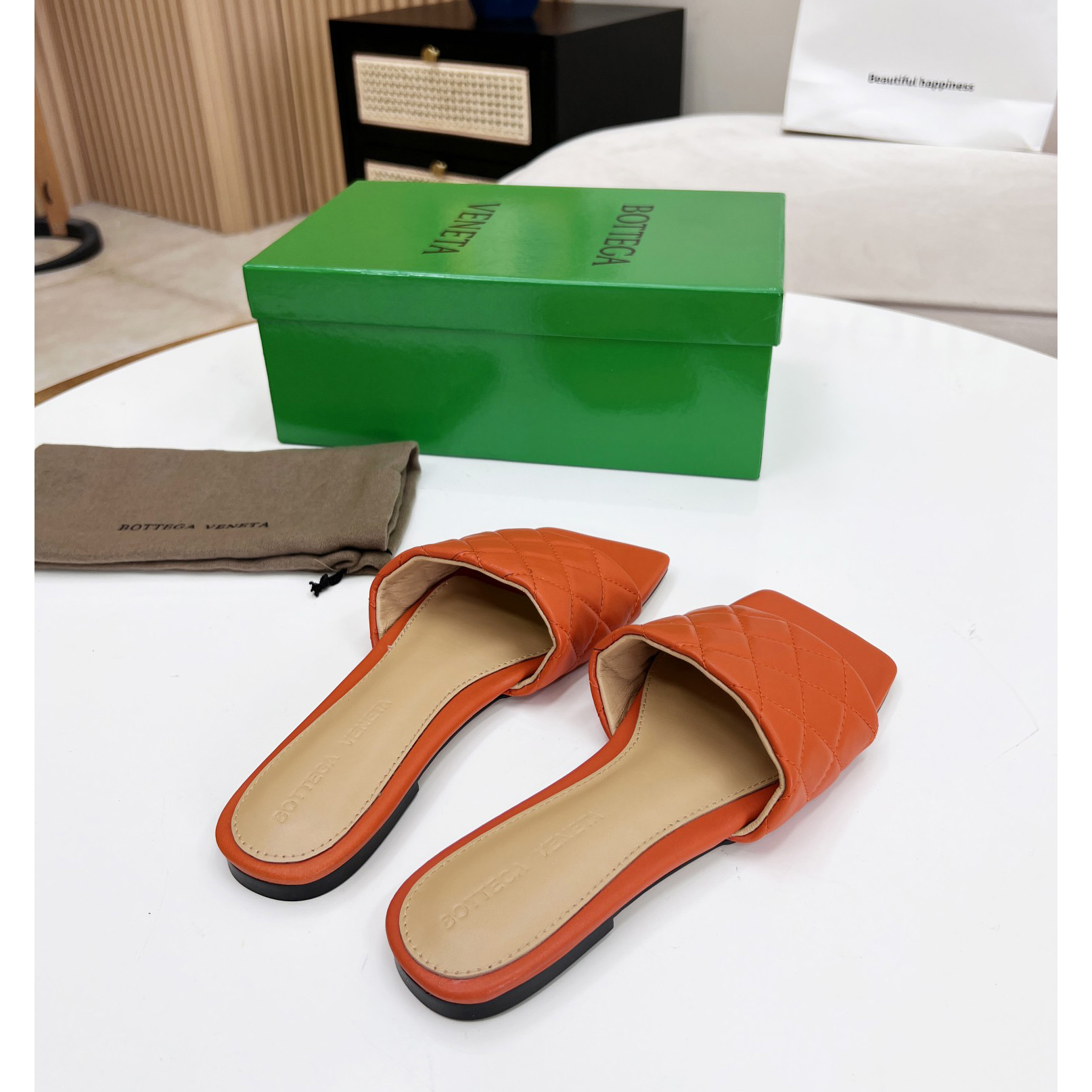 Bottega Veneta Padded Leather Sandals - FashionPlug