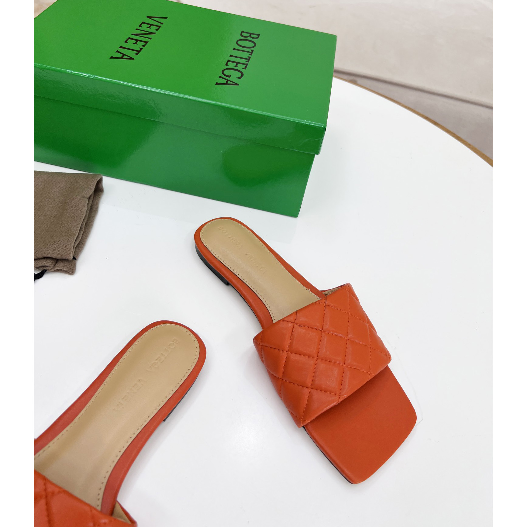 Bottega Veneta Padded Leather Sandals - FashionPlug