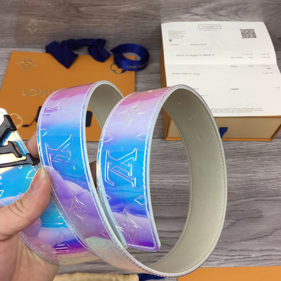 Louis Vuitton Iridescent Monogram 40MM Belt  - FashionPlug