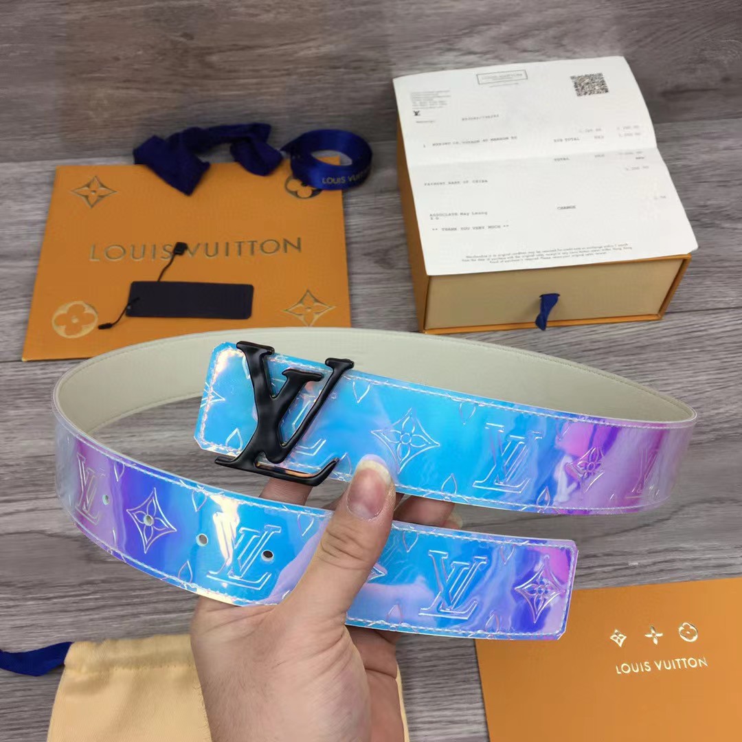 Louis Vuitton Iridescent Monogram 40MM Belt  - FashionPlug