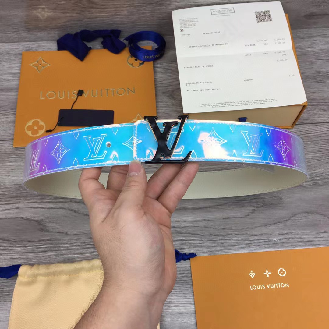 Louis Vuitton Iridescent Monogram 40MM Belt  - FashionPlug