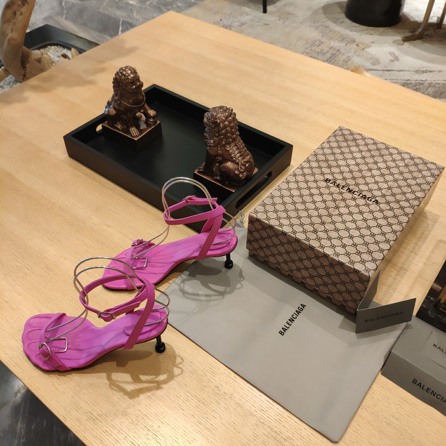 Balenciaga Logo High Heeled Sandals (7CM) - FashionPlug