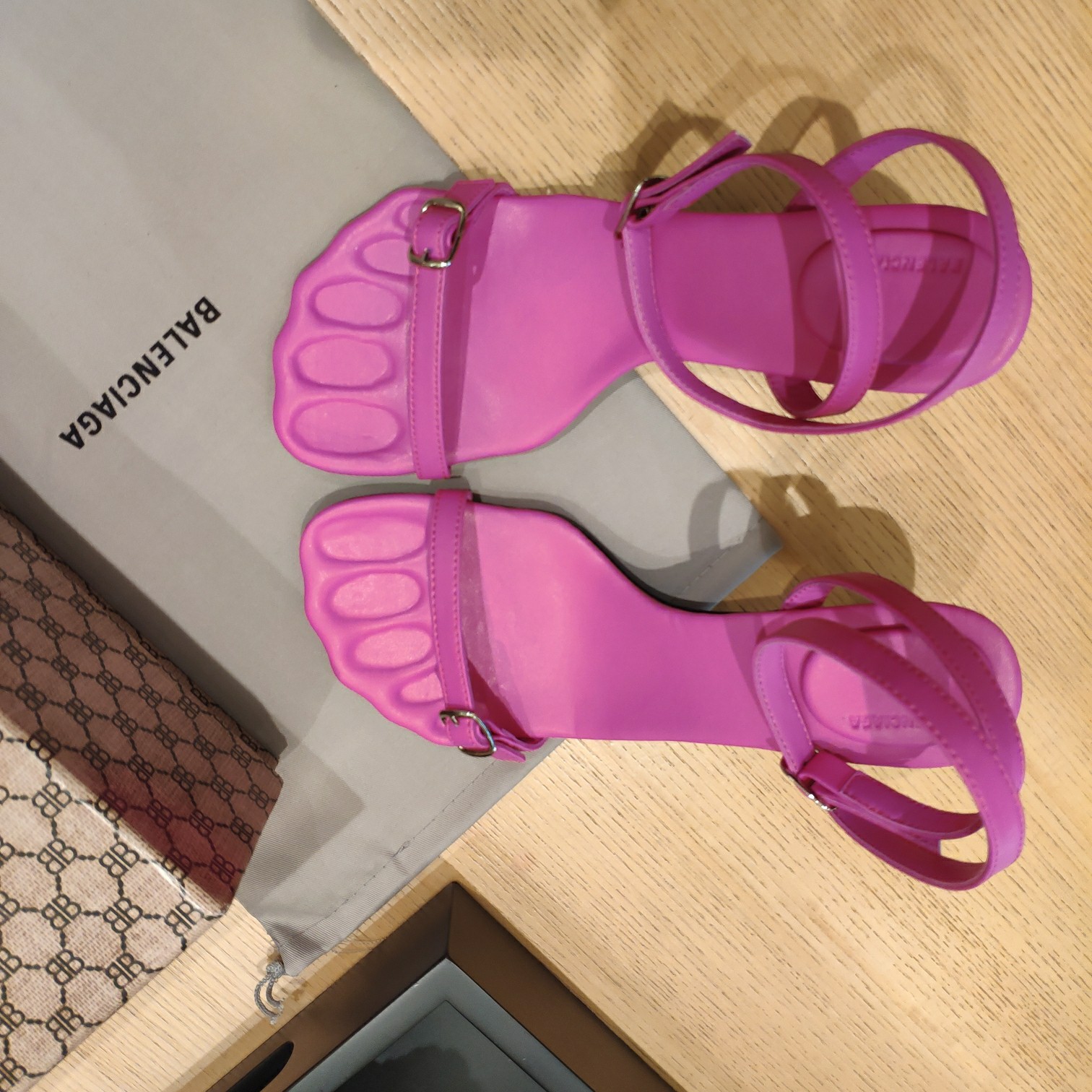 Balenciaga Logo High Heeled Sandals (7CM) - FashionPlug