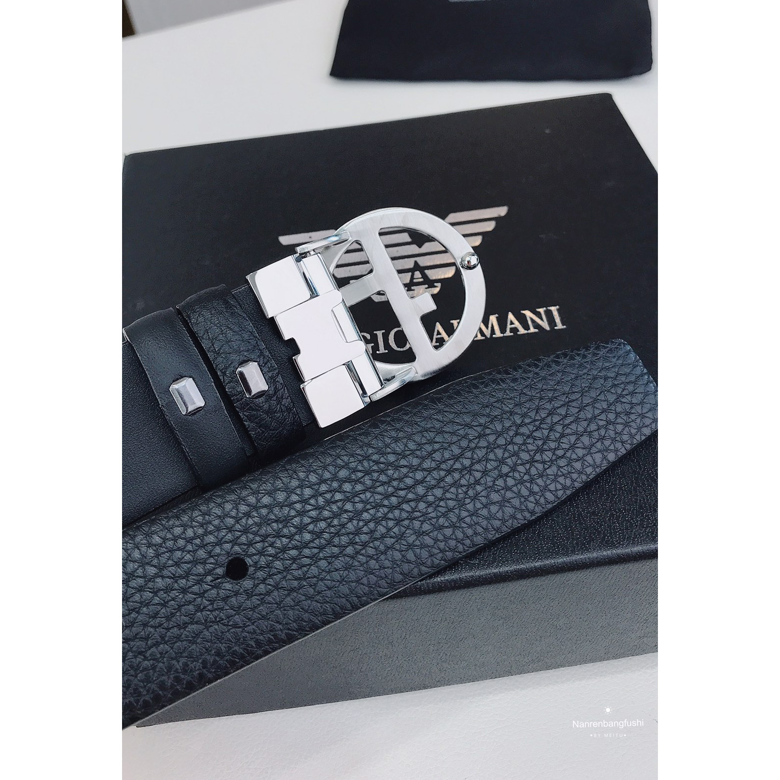 Armani Reversible Leather Belt  35mm - FashionPlug