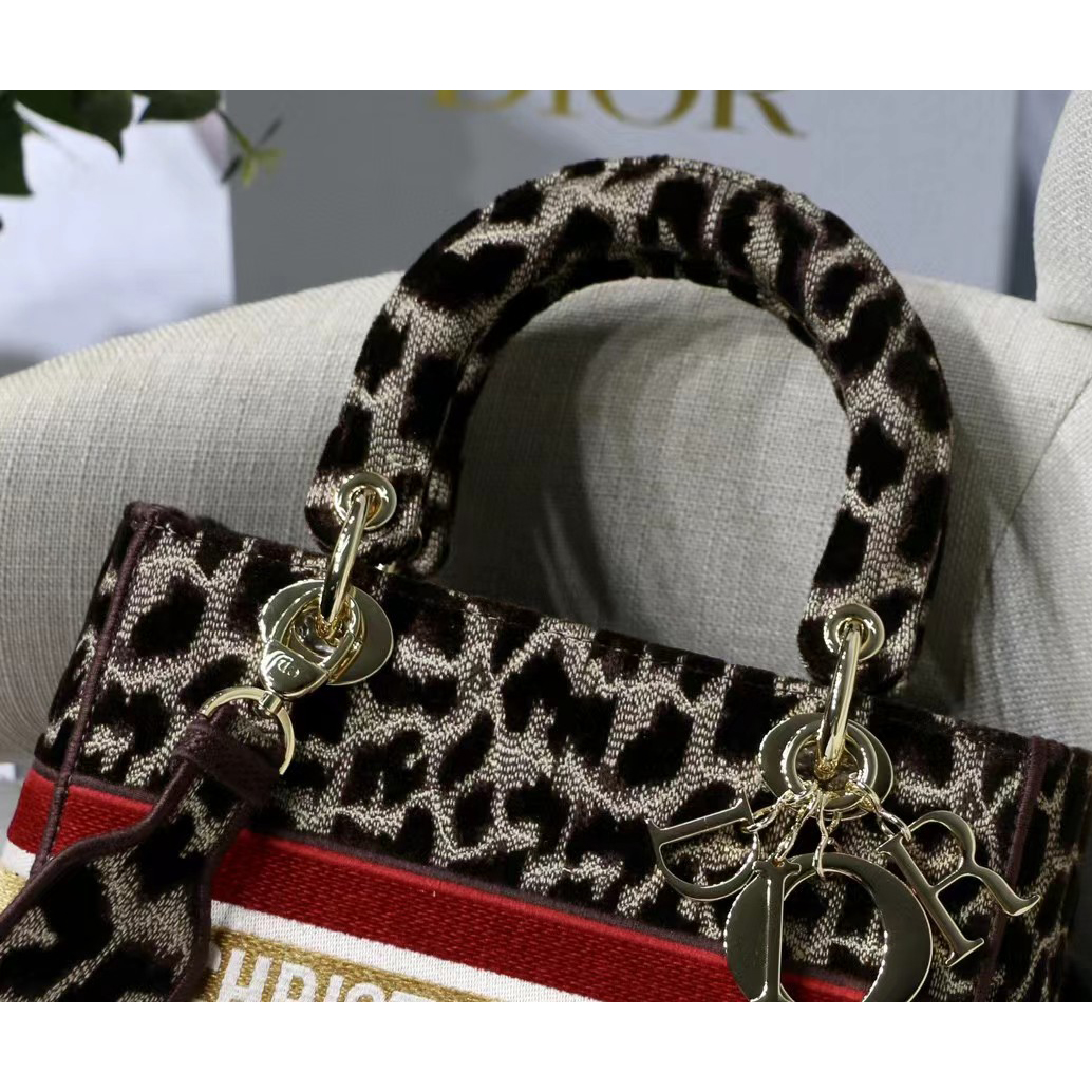 Dior Leopard Print Lady Bag（24-20-11CM） - FashionPlug