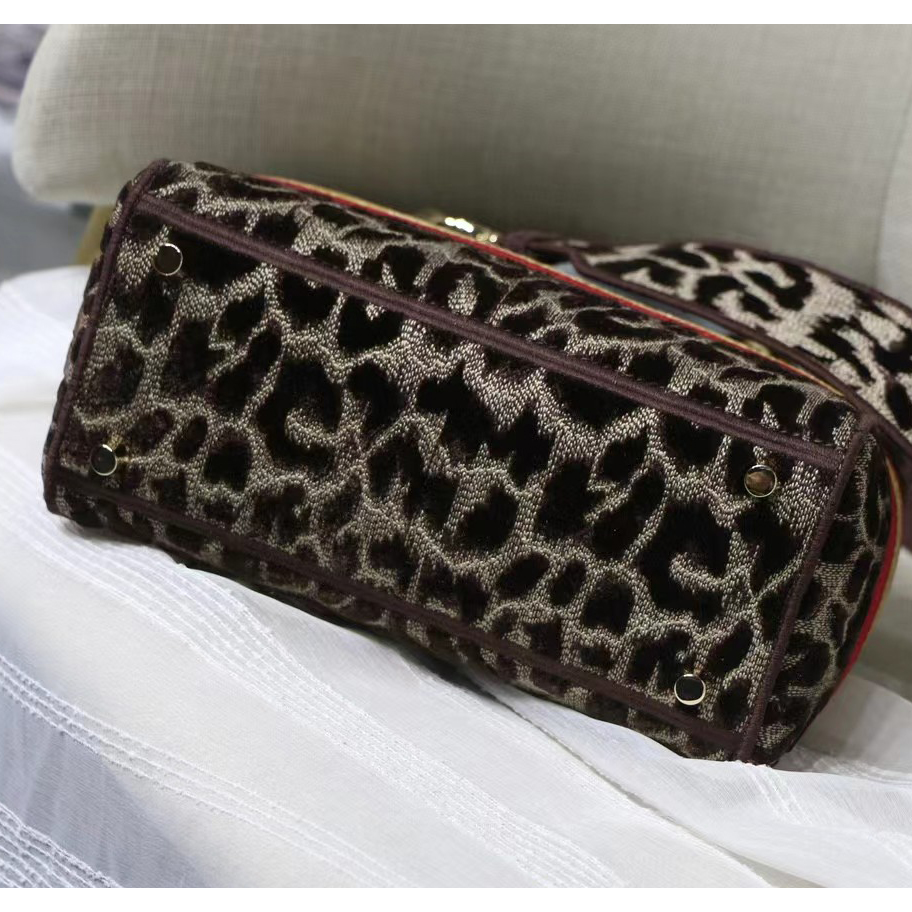 Dior Leopard Print Lady Bag（24-20-11CM） - FashionPlug
