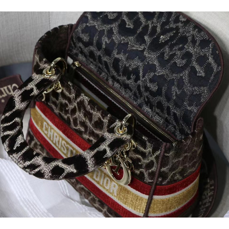 Dior Leopard Print Lady Bag（24-20-11CM） - FashionPlug