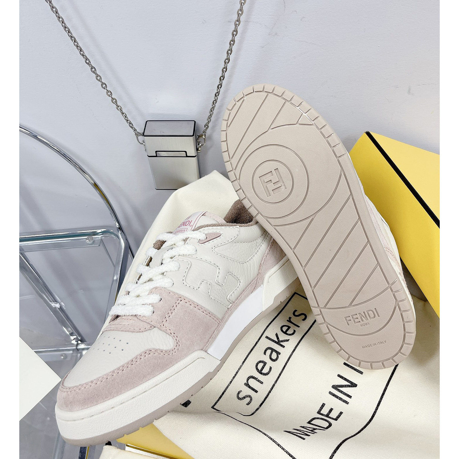 Fendi Match Pink Suede Low Tops Sneaker - FashionPlug