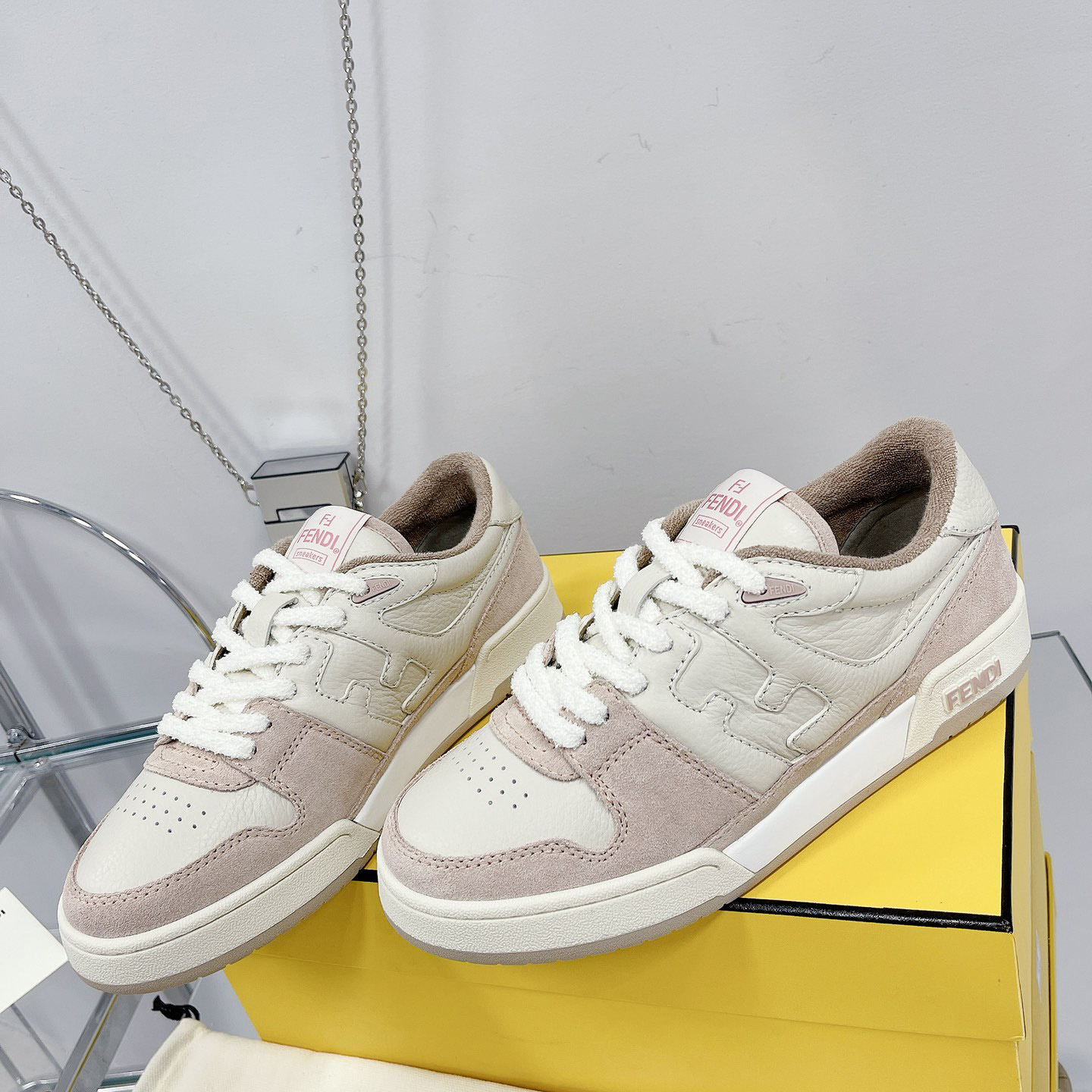 Fendi Match Pink Suede Low Tops Sneaker - FashionPlug