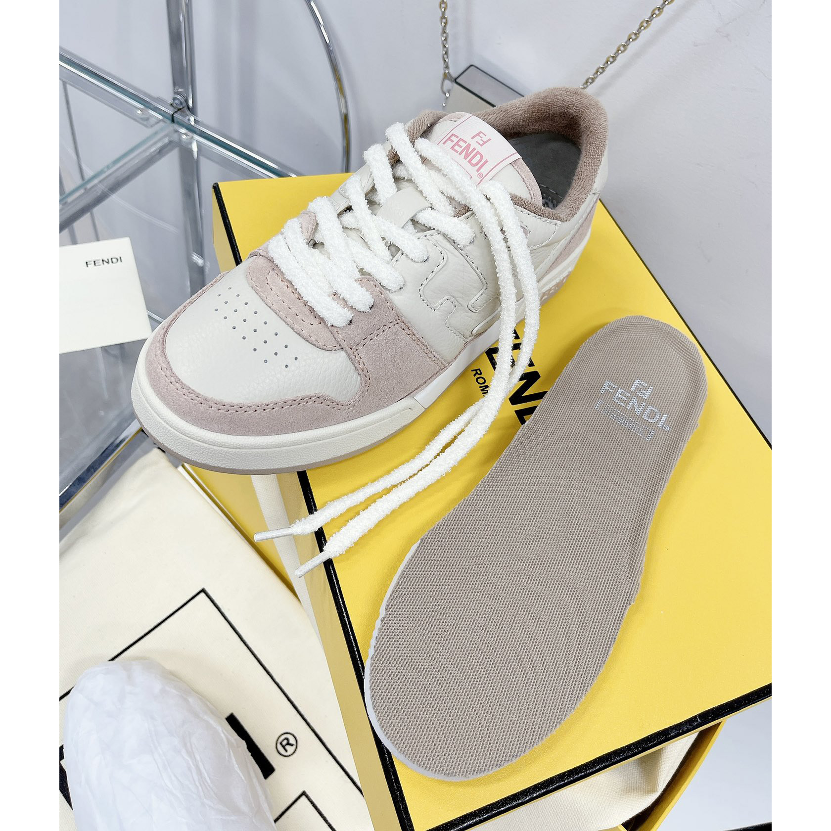 Fendi Match Pink Suede Low Tops Sneaker - FashionPlug