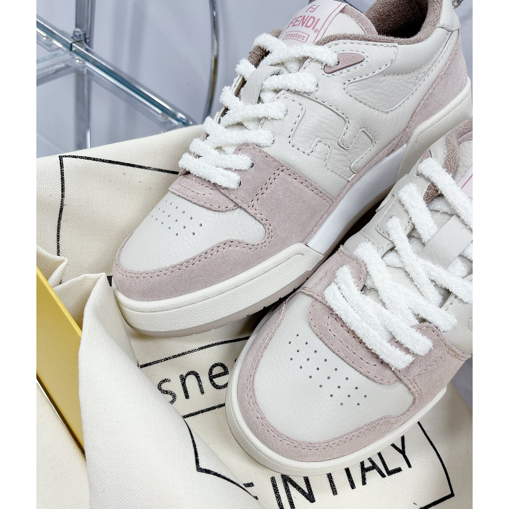 Fendi Match Pink Suede Low Tops Sneaker - FashionPlug