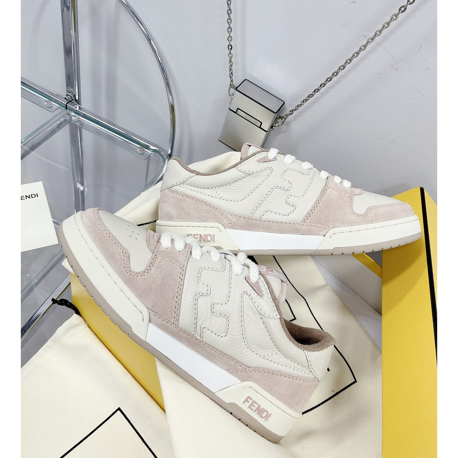 Fendi Match Pink Suede Low Tops Sneaker - FashionPlug