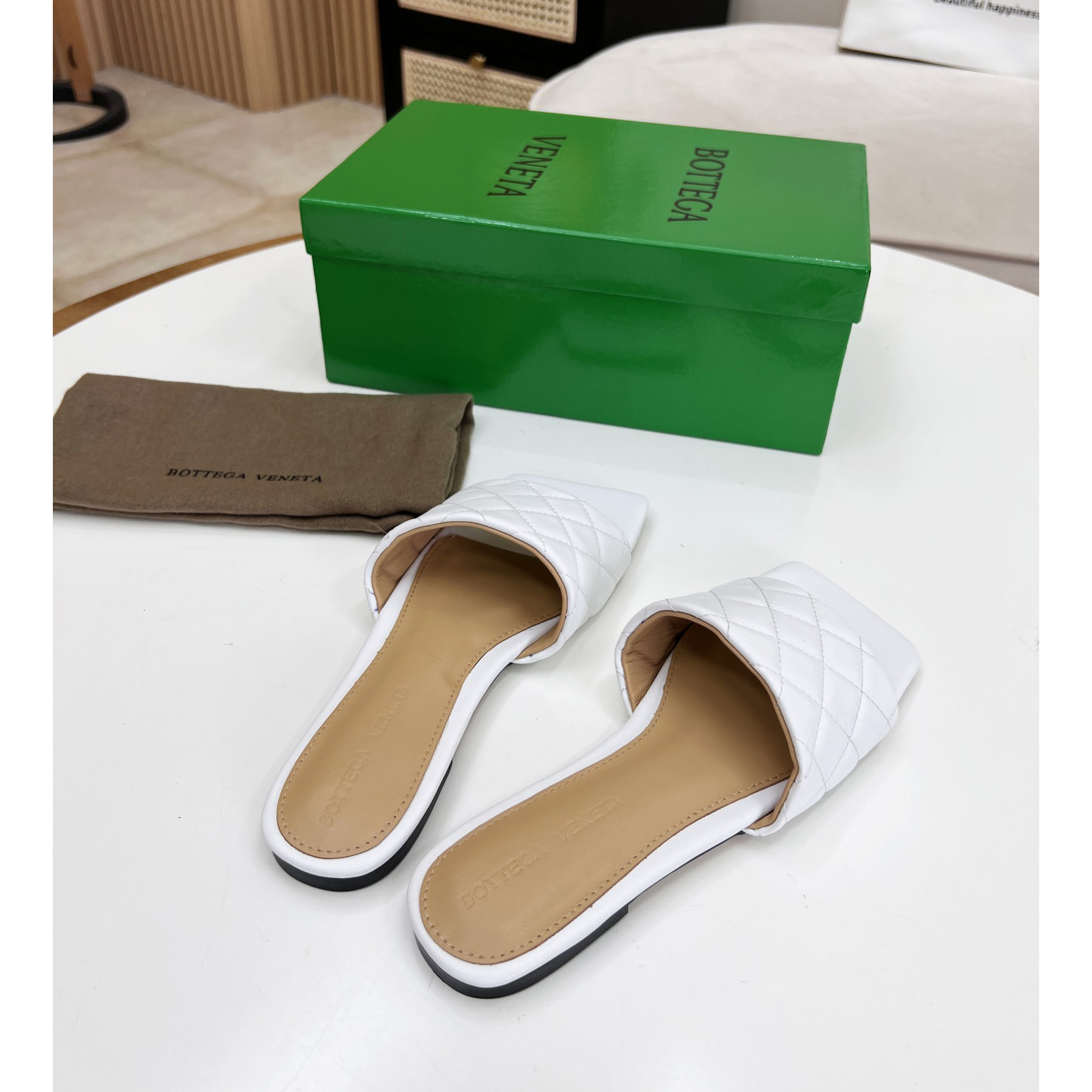 Bottega Veneta Padded Leather Sandals - FashionPlug
