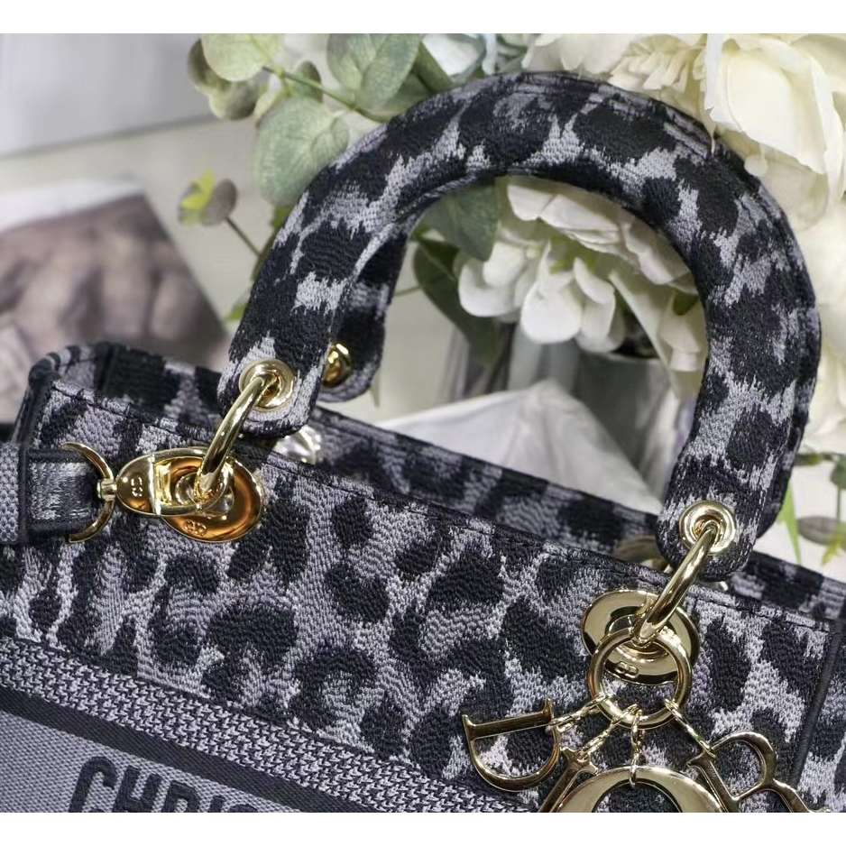Dior Leopard Print Lady Bag（24-20-11CM） - FashionPlug