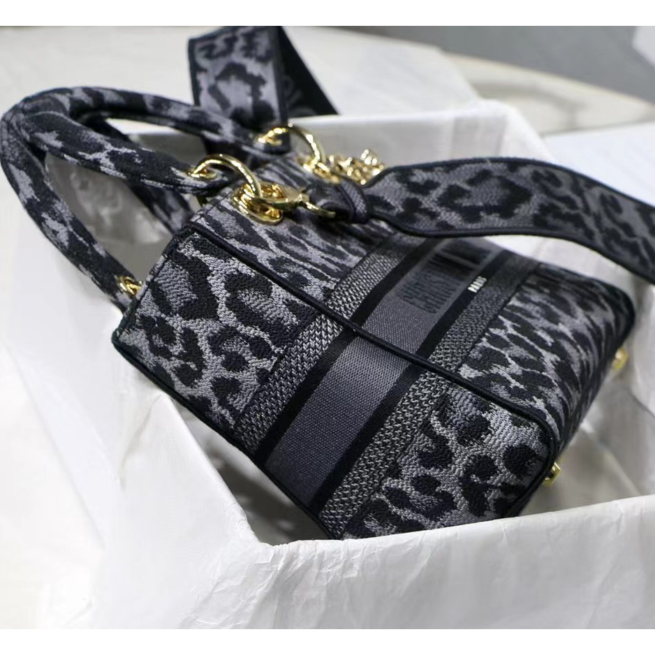 Dior Leopard Print Lady Bag（24-20-11CM） - FashionPlug